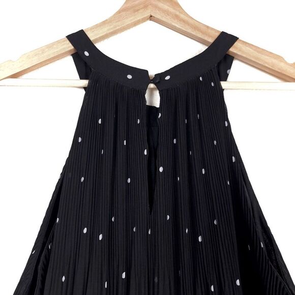 NEW City Chic Miriam Chiffon Pleated Halter Midi Dress Black Polkadot Plus 20 - Picture 7 of 7